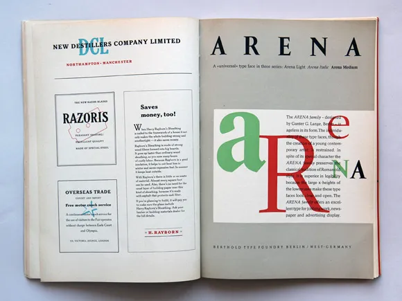 Berthod Type Foundry Specimen 525B