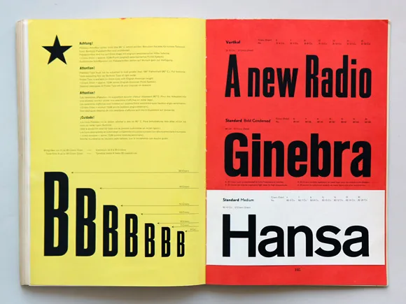 Berthod Type Foundry Specimen 525B