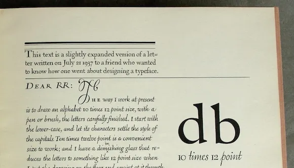 Detail of WAD to RR: a letter about designing type
