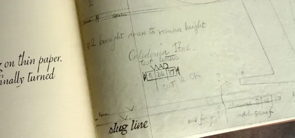 Detail of WAD to RR: a letter about designing type